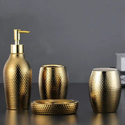 Golden Ceramic 4-Piece Bathroom Set